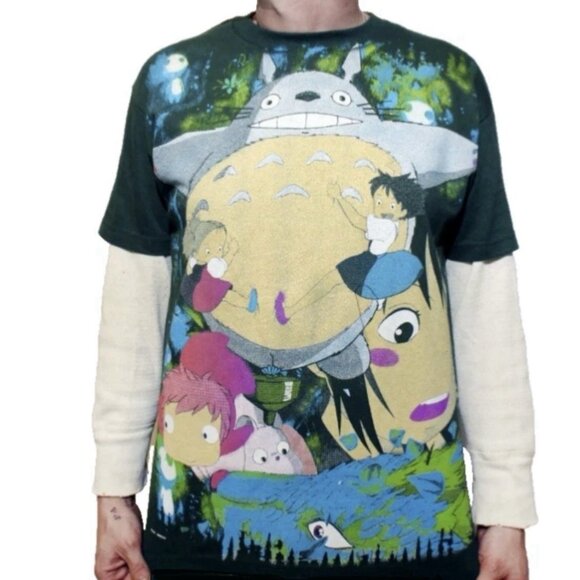 Backstock Co Studio Ghibli Fan Art T-Shirt Men’s XL Anime AOP Rap Tee Bootleg - Picture 3 of 16